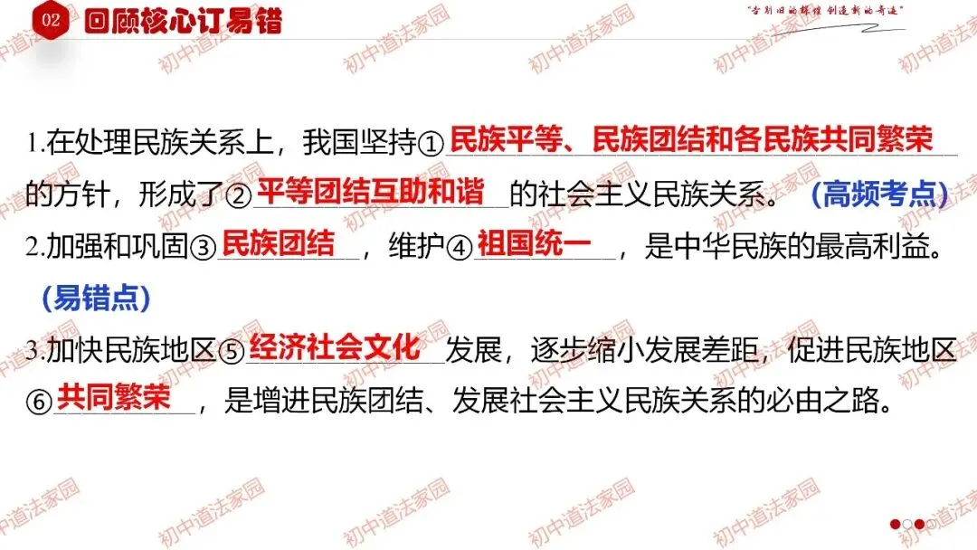 2026年中考道德与法治一轮复习高效培优 专题23 中华一家亲(九上)-第18张图片-四季读书网