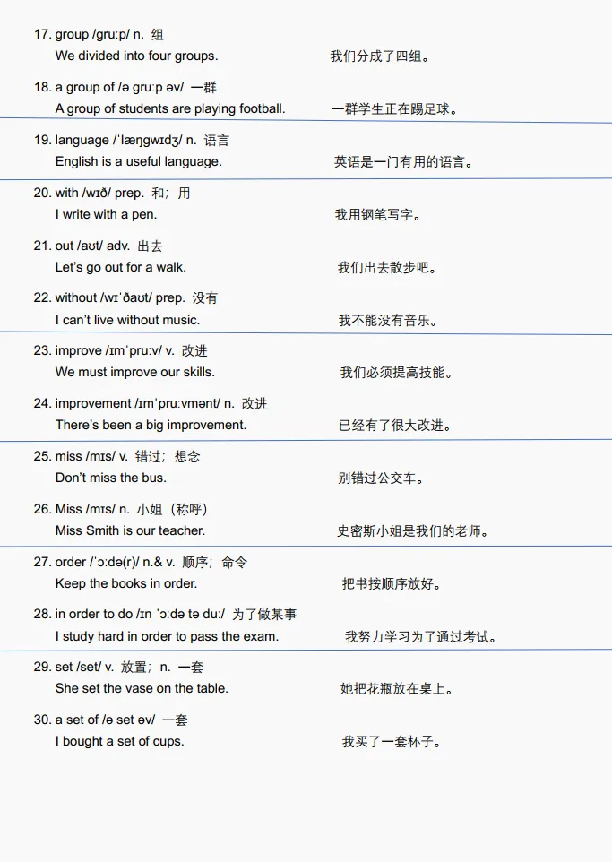 No.326【学习资料】英语 | 中考词汇词频7-10页单词-第3张图片-四季读书网