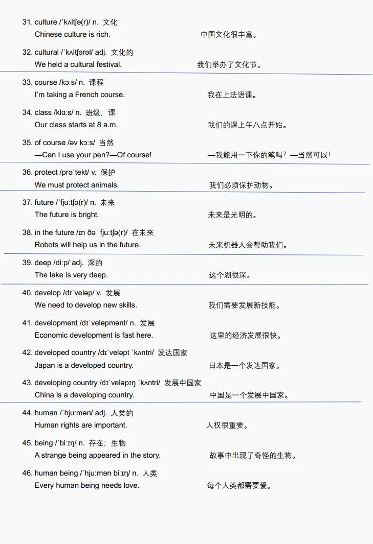 No.326【学习资料】英语 | 中考词汇词频7-10页单词-第4张图片-四季读书网