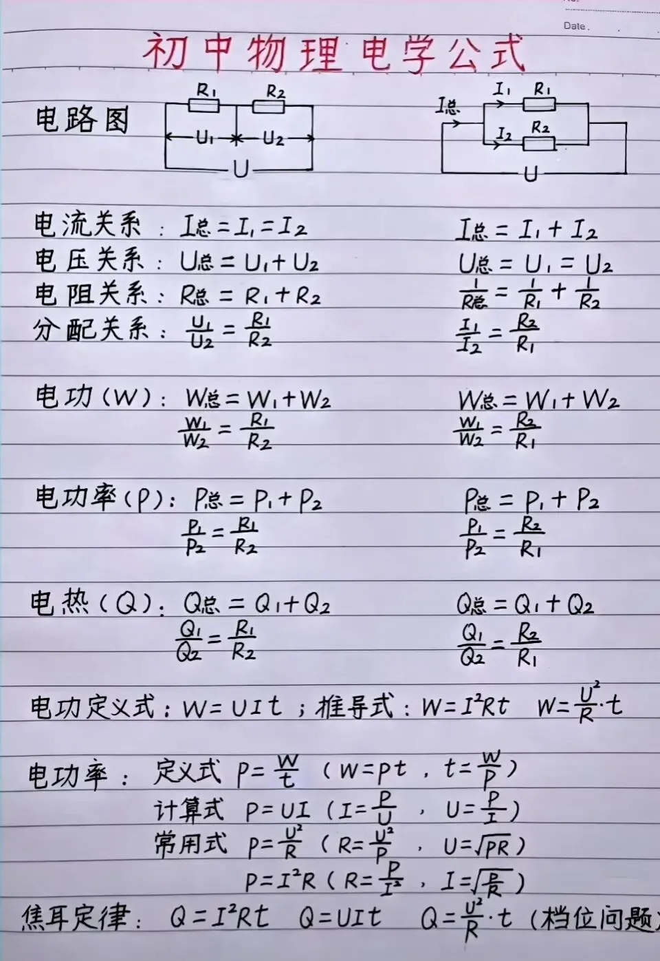 初中物理中考必背公/式 第2张