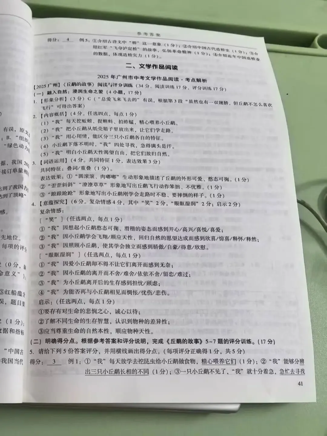 2026年广州市中考语文备考训练精选参考答案之现代文阅读、写作与表达 第3张
