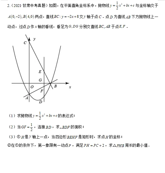 中考||数学【热点·重点·难点】专练题型:二次函数与矩形有关的问题 第3张