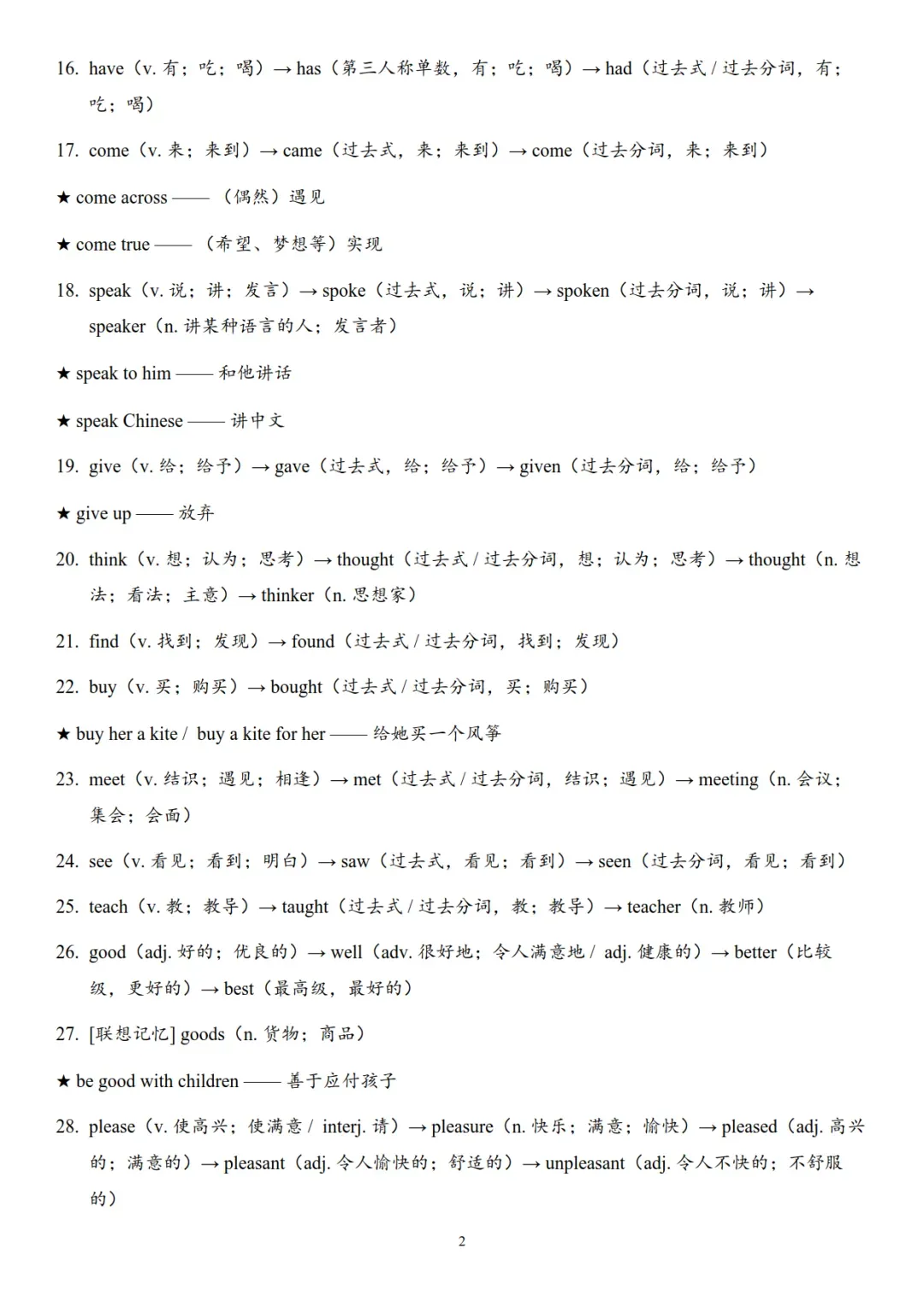 《2026年中考英语词性转换背诵清单》,不要错过!可免费下载 第3张