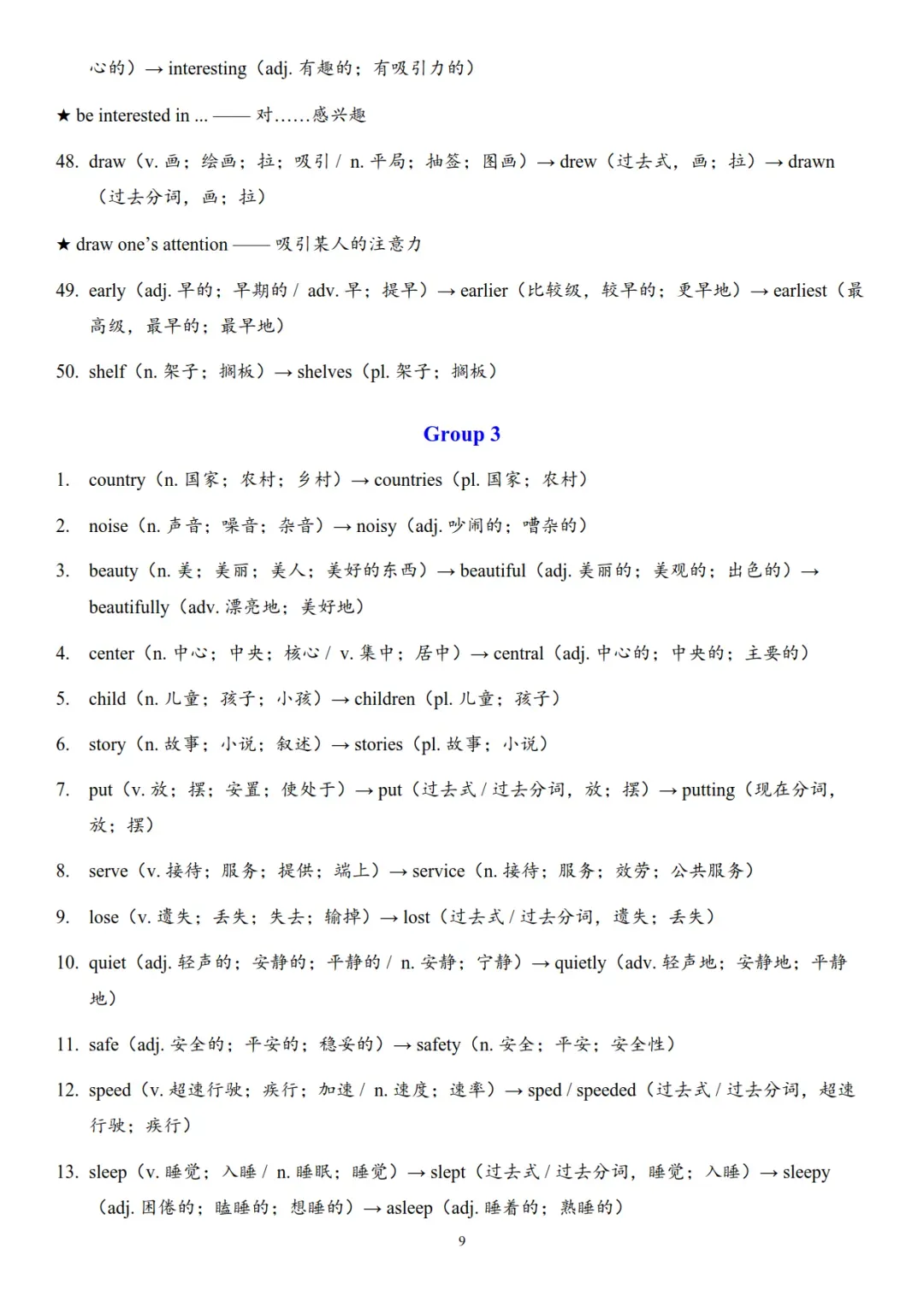 《2026年中考英语词性转换背诵清单》,不要错过!可免费下载 第10张