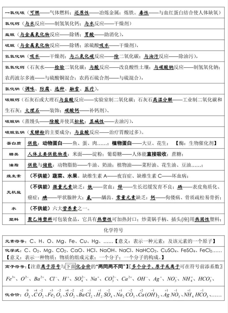 中考化学必背知识梳理汇总,可以打印出来背 第3张