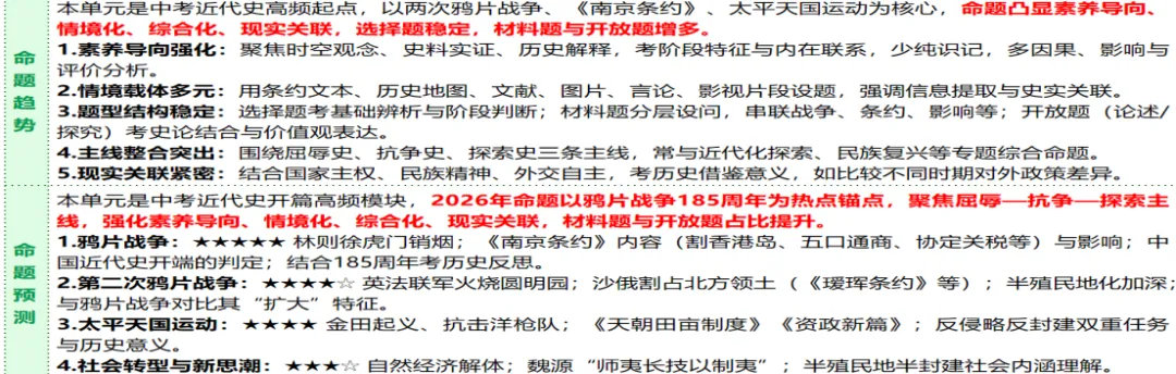 2026中考历史一轮复习这样学:从鸦片战争到太平天国,历史高分不再难 第3张