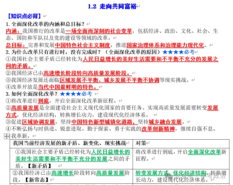 2026年中考道法重点知识背诵填空(6册) 第10张