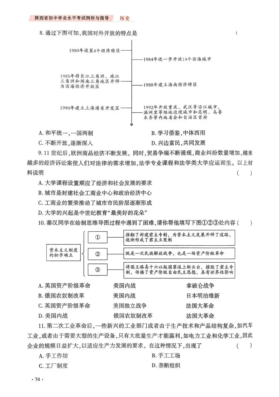 【中考风向标】《陕西省初中学业水平考试例析与指导》(2026版)历史试卷示例(可下载) 第3张