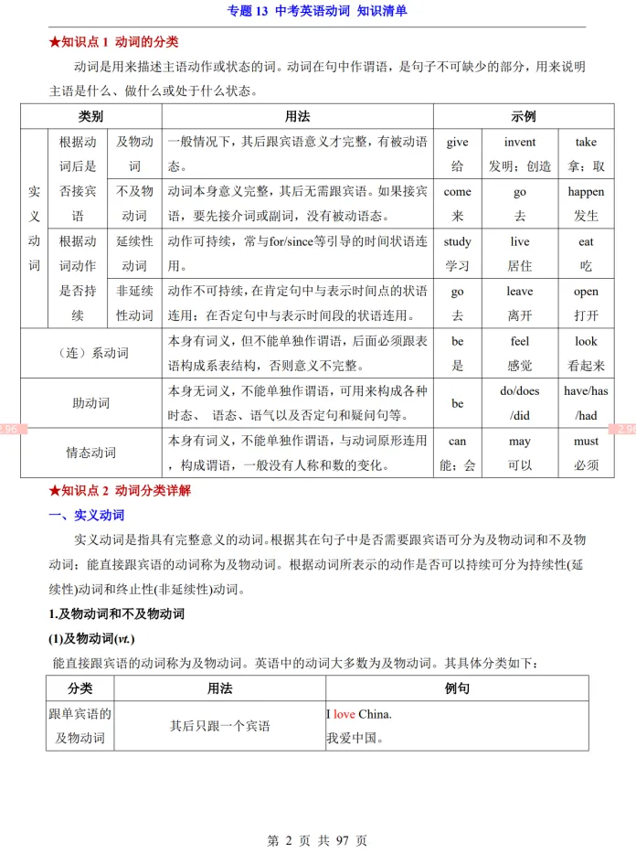 (公众号)中考第一轮复习-专题13 中考英语动词 第2张
