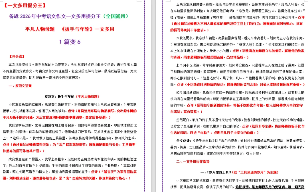 【复习资料】2025-2026语文中考总复习试题(复习讲义+复习名著阅读+复习知识点闯关+语文真题分类汇编)全套下载 第7张