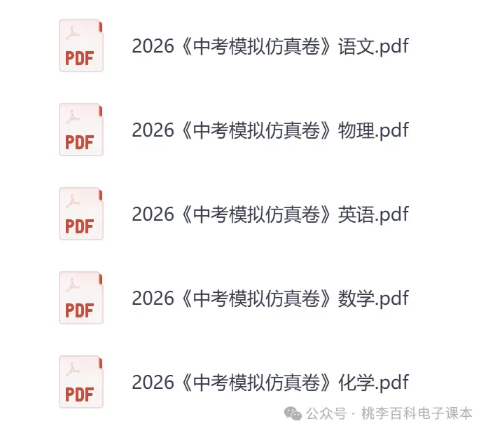 初中各科《中考模拟仿真卷》2026版(电子版,可下载打印)语文/数学/英语/物理/化学 第3张
