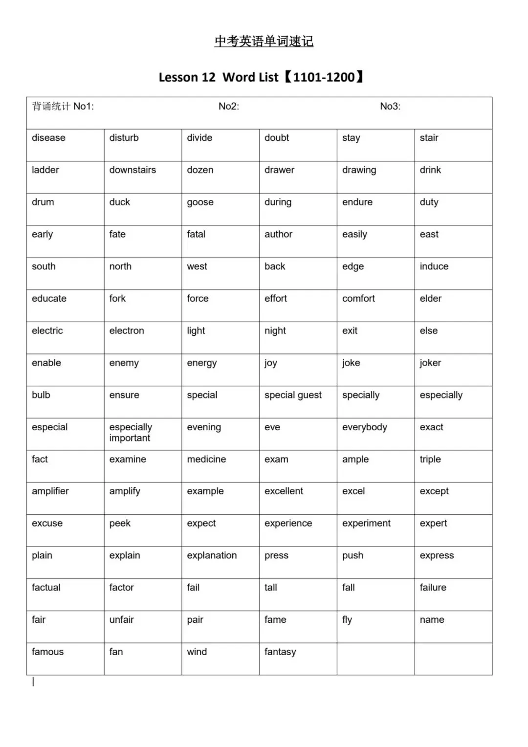 中考英语单词速记1001-2012词 第5张