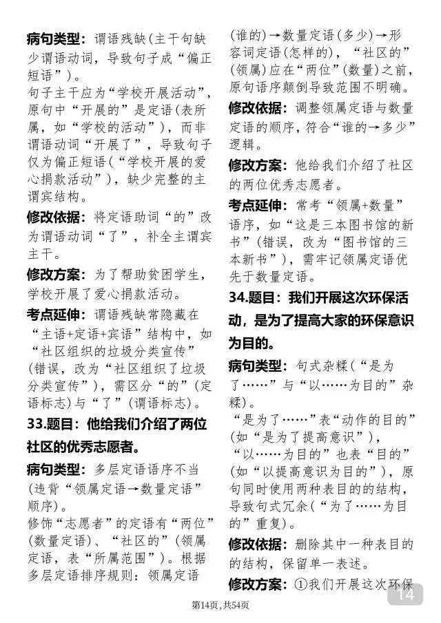 中考语文病句修改 第14张
