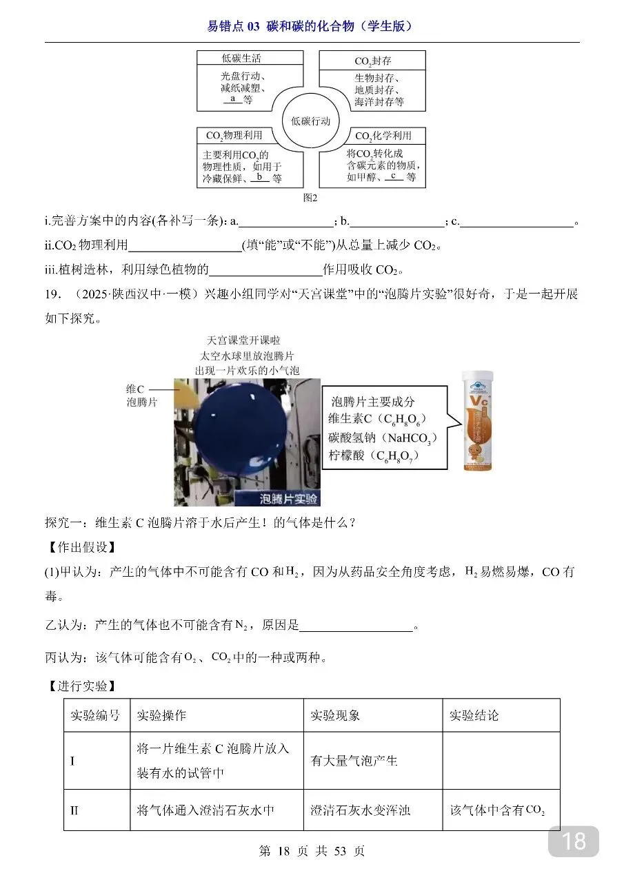 中考专项化学易错点03 碳和碳的化合物.pdf 第19张