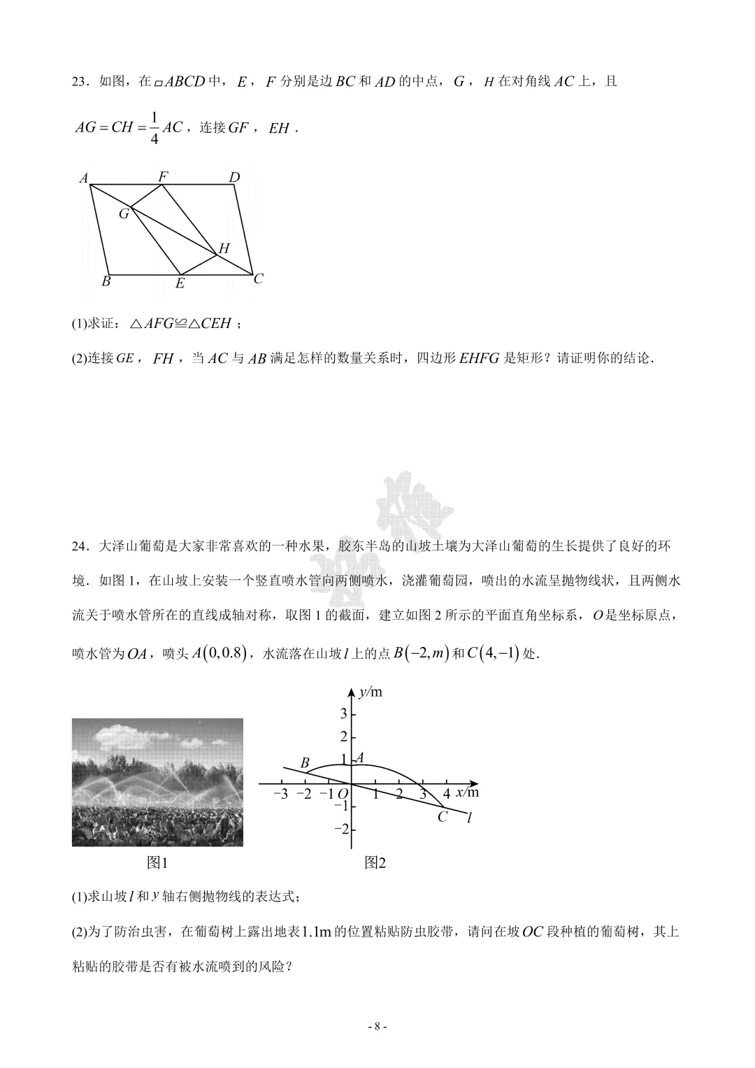 2025年市南区联考中考一模数学试题 第9张