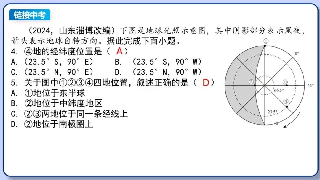 2026年中考地理复习专题二:地球和地球仪(课件+教学设计+课件习题) 第24张