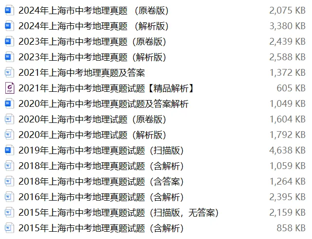 【中考试卷库】2001~2025年上海市中考全科真题试卷及答案解析word文件合集,持续更新,文末可下载 第30张