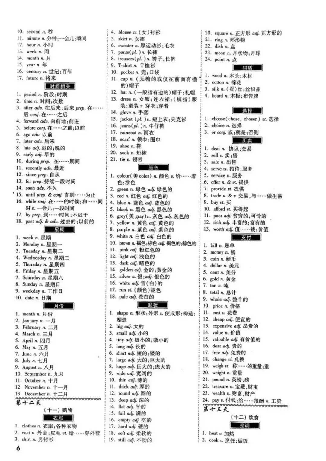 28天中考英语词汇分类速记表1600词 |电子版免费下载 第10张