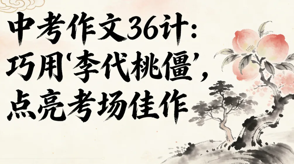 中考作文36计:“李代桃僵”——2026年苏州中考作文命题预测 第1张