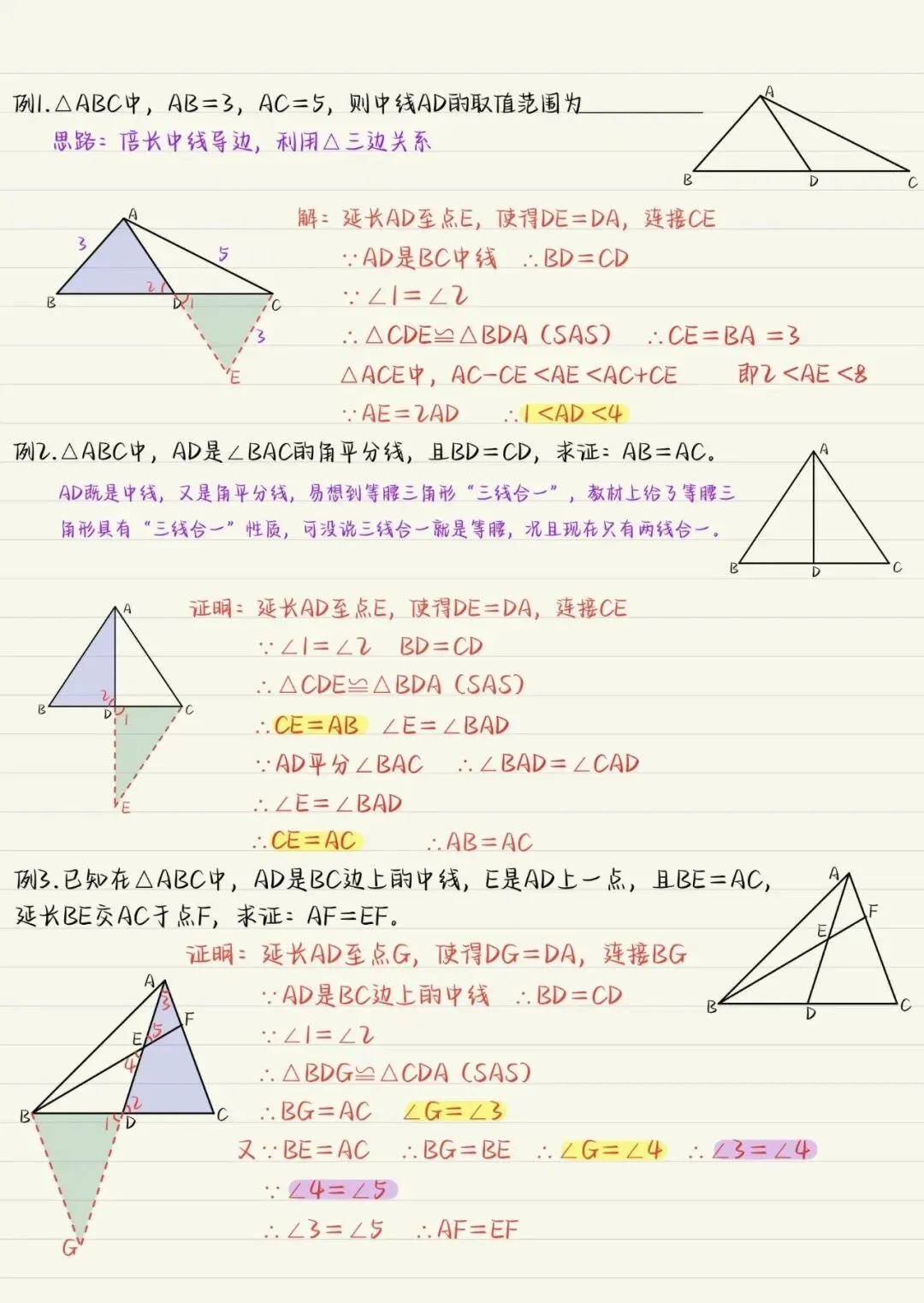 中考几何模型总结:倍长中线-第2张图片-四季读书网 中考几何模型总结:倍长中线-第2张图片-四季读书网