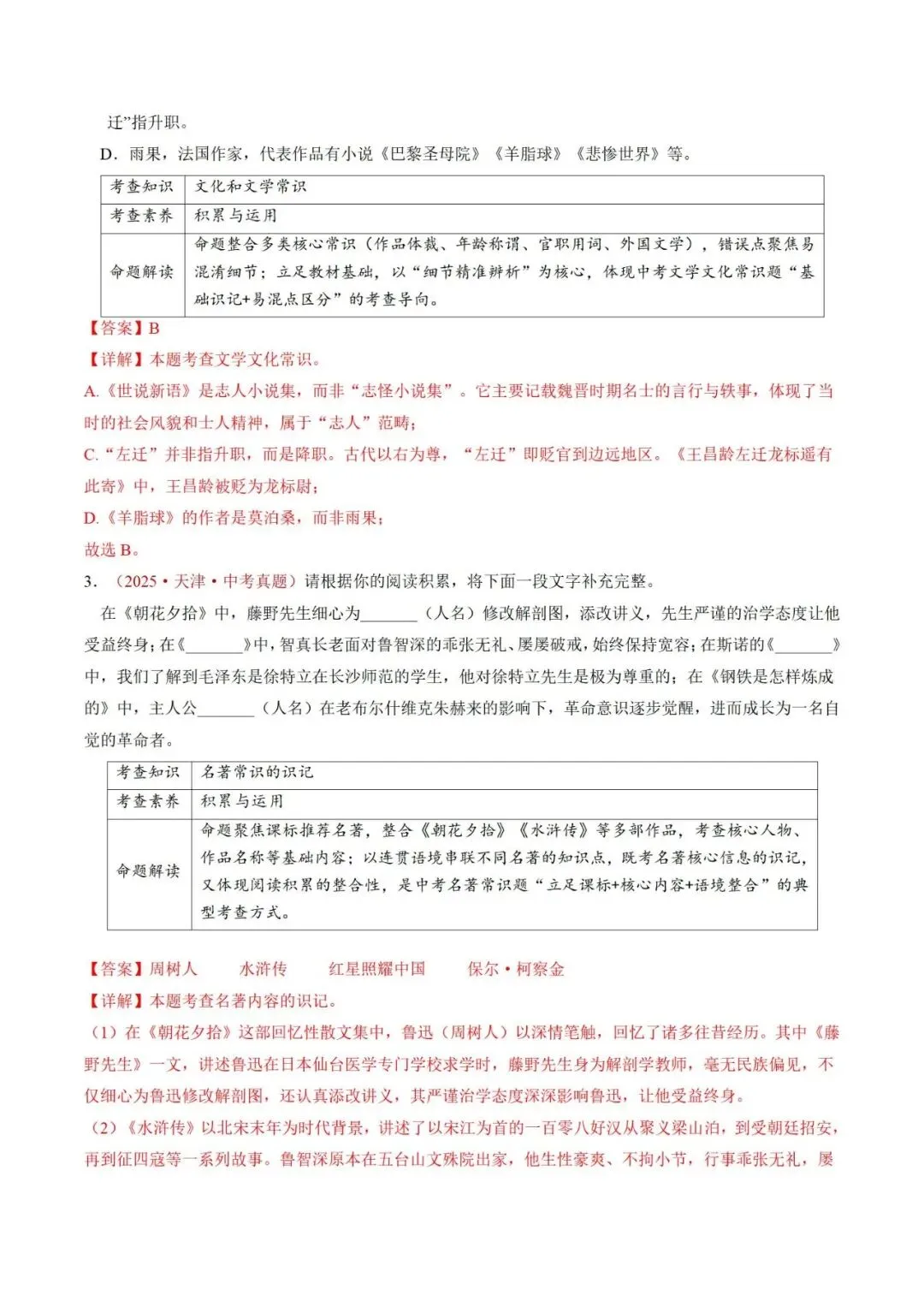 2026年最新中考语文一轮复习—基础知识 第06讲 文学文化常识(课件+讲义+测练)-第21张图片-四季读书网