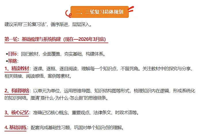 【寒假复习超车】2026年中考道德与法治学科一轮复习规划②,开学赶超学霸! 第2张