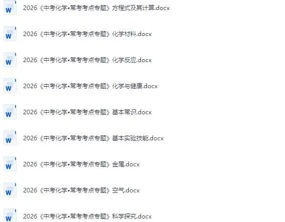 2026初中《化学中考常考考点专题》电子版下载 中考化学真题分享 有答案 第3张