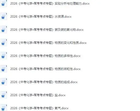 2026初中《化学中考常考考点专题》电子版下载 中考化学真题分享 有答案 第4张