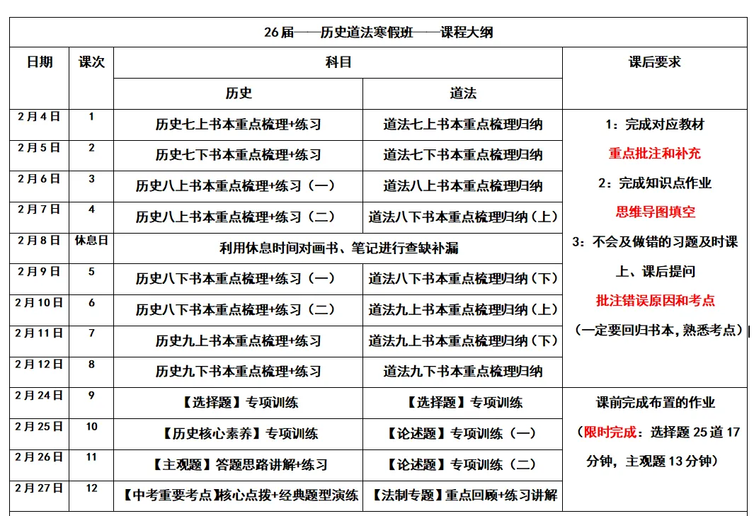 2026年天津中考!道法&历史期末全解析:市内六区试卷重难点+逆袭计划表 第5张