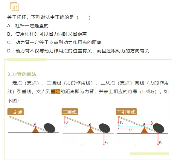 中考物理简单机械考点梳理+试题! 第4张