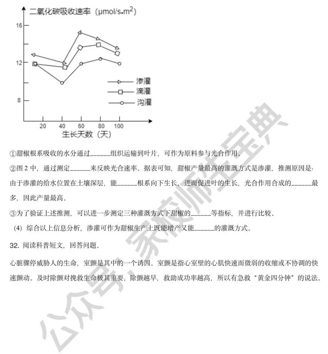 北京市2021年中考生物试题(原卷版) 第11张