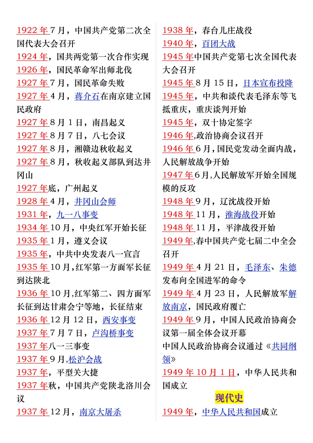 2026中考历史最全历史事件时间轴,寒假预习复习都能用,可打印! 第7张