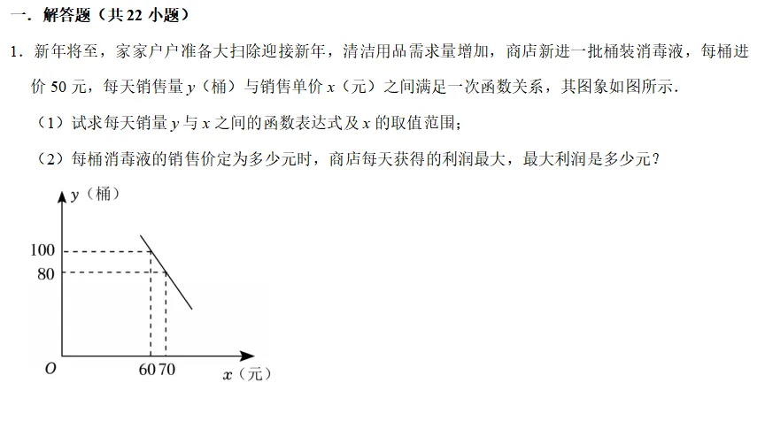 中考数学大题之销售利润等问题组卷分享(文末可下载) 第2张