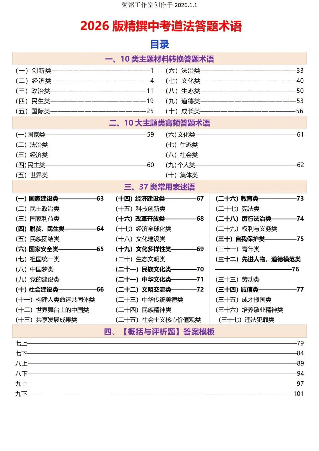 中考道法——【概括与评析题】答案模板 第5张 中考道法——【概括与评析题】答案模板 第5张