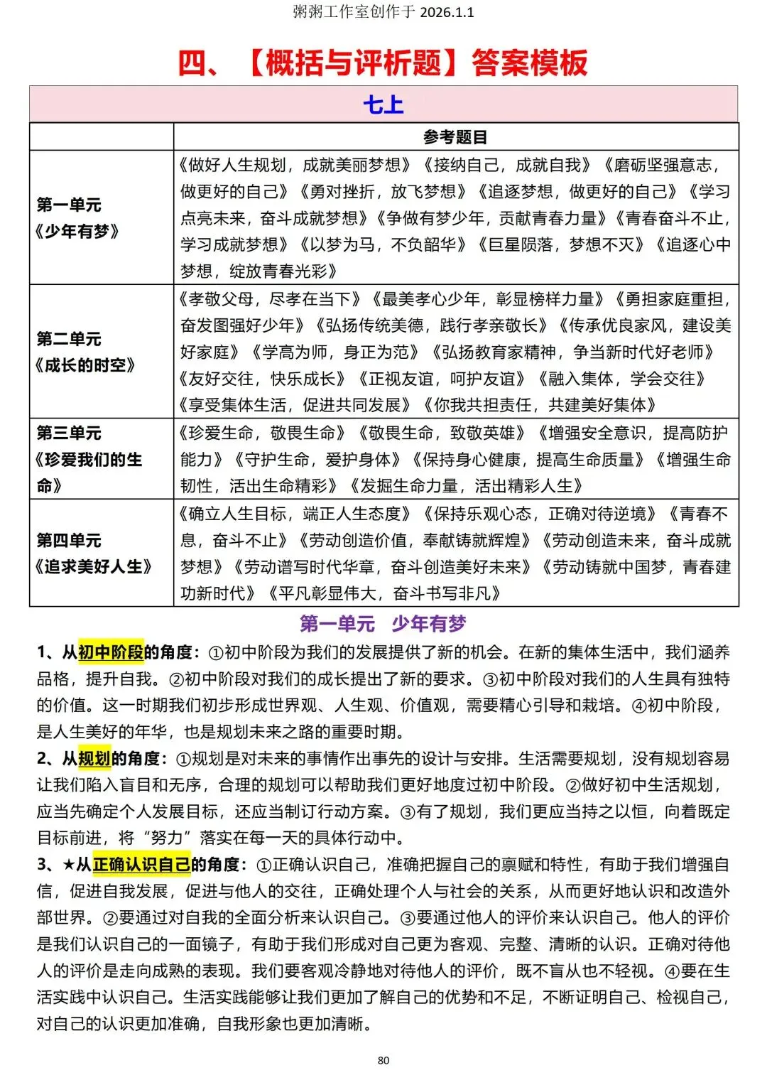 中考道法——【概括与评析题】答案模板 第6张 中考道法——【概括与评析题】答案模板 第6张