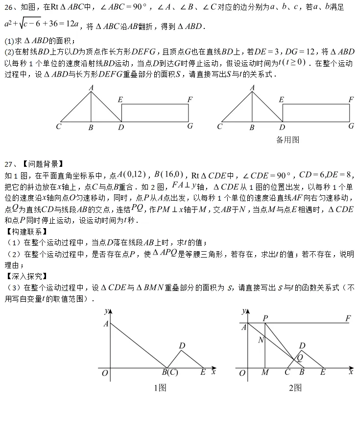 中考热点题型(四): 动态函数与图象(动点型、动线型、形动型)共30题 第15张 中考热点题型(四): 动态函数与图象(动点型、动线型、形动型)共30题 第15张