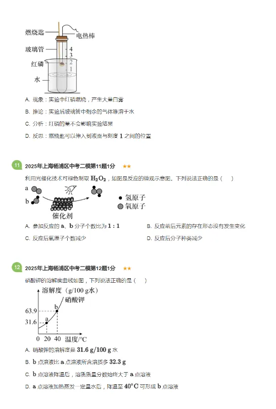 2018-2025年上海各区初三中考二模化学试卷 第18张