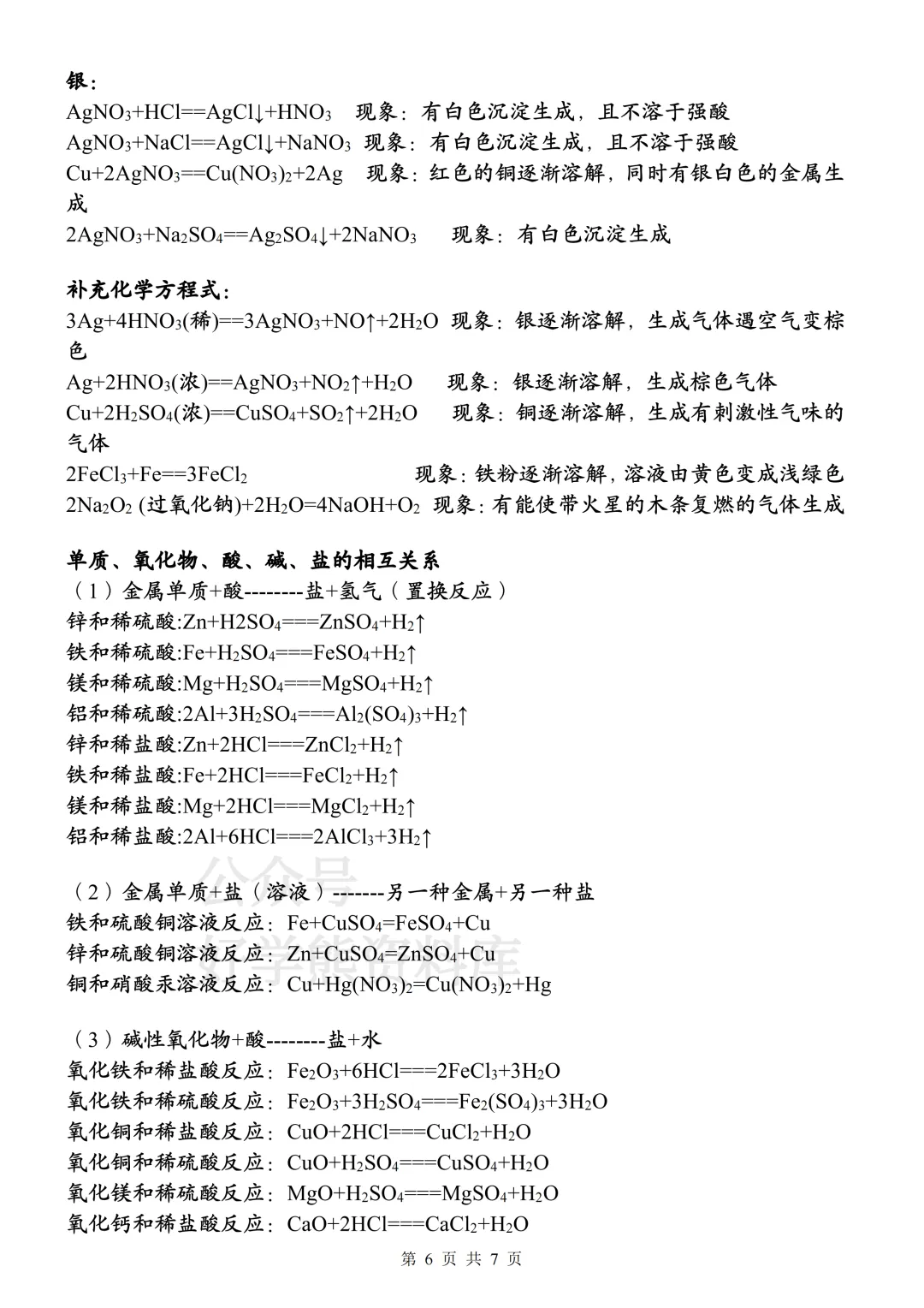 【寒假预习】2026中考化学方程式超全归类总结 第6张