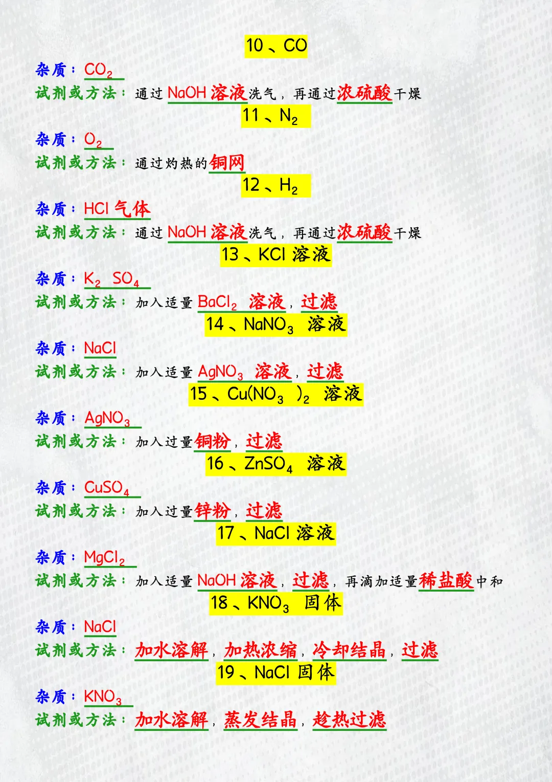 2026中考化学 | 一轮复习:必会47个除杂问题,吃透这些题,实验题稳拿满分! 第4张 2026中考化学 | 一轮复习:必会47个除杂问题,吃透这些题,实验题稳拿满分! 第4张