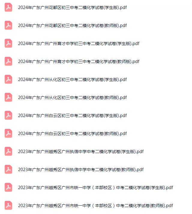 2021-2025年广东广州各区初三中考二模化学试卷 第4张