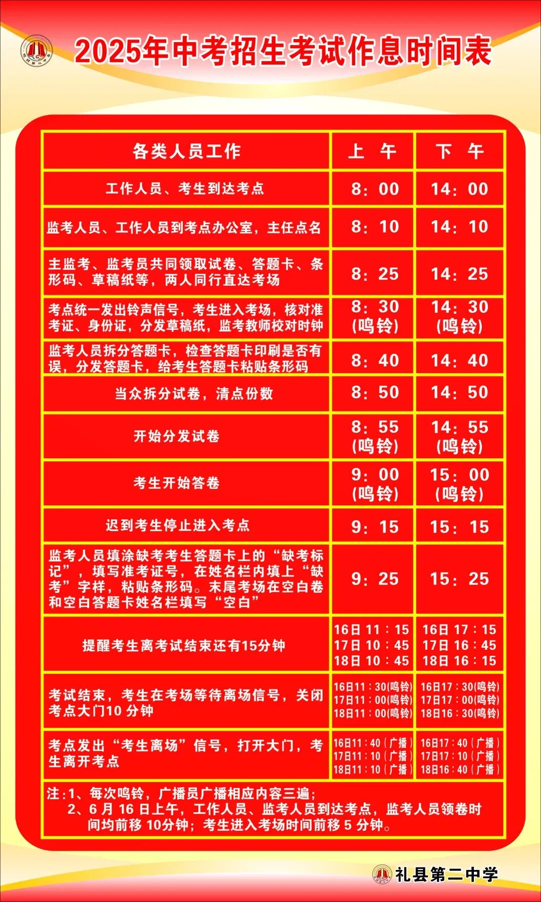 【中考须知】2025年中考礼县二中考点温馨提示-第19张图片-四季读书网