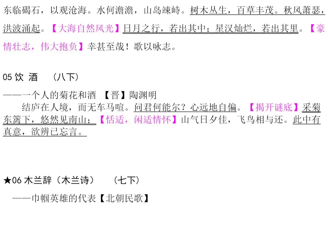 初中生必背古诗文整理汇总,中考语文必备!-第4张图片-四季读书网