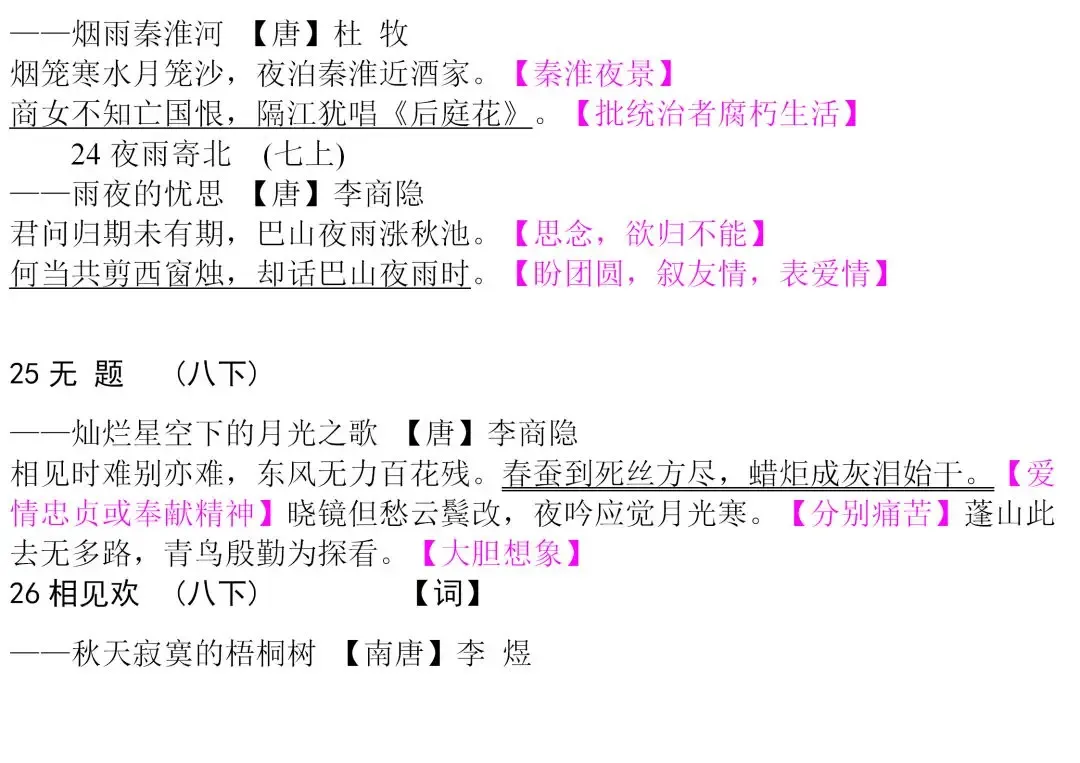 初中生必背古诗文整理汇总,中考语文必备!-第14张图片-四季读书网