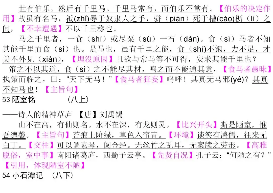 初中生必背古诗文整理汇总,中考语文必备!-第43张图片-四季读书网