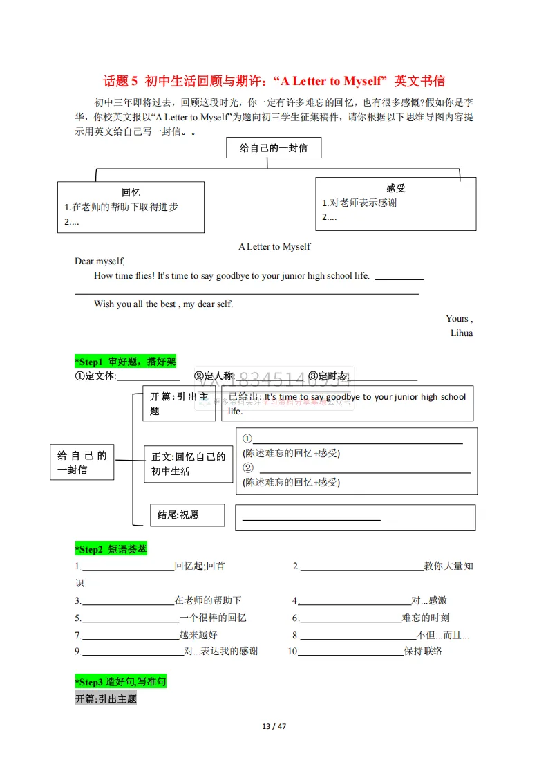 2026年中考英语作文18 天进阶训练手册(原卷版+解析版)-第15张图片-四季读书网