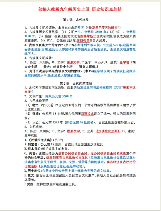 2026上海中考历史!《万能答题模版及近5年100个高频考点 》快来码住! 第6张