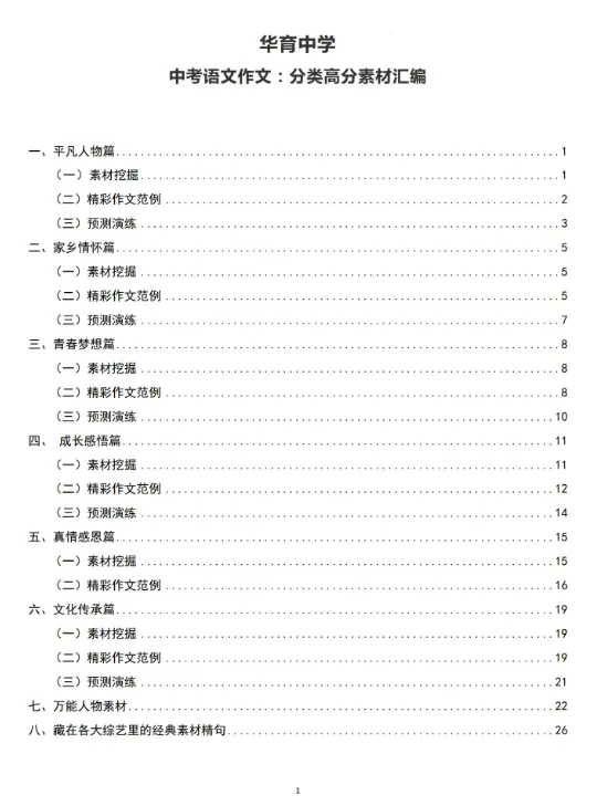 【华育中学】上海中考语文满分作文素材:8大主题分类汇编 第5张