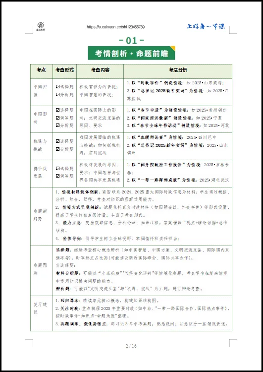 2026 中考 道德与法治 一轮复习(全国通用) 06 世界舞台上的中国 (复习讲义) 第6张