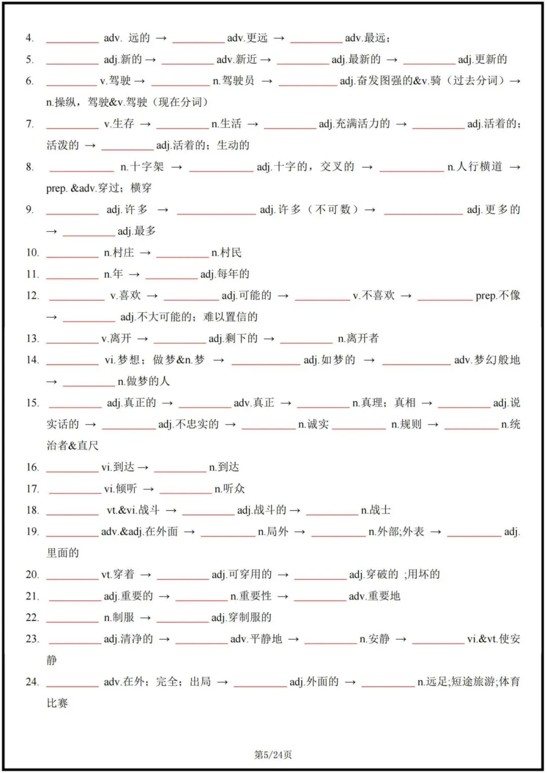 备战中考|2026新人教版初中《英语》词性转换+词汇变形梳理汇总(完整电子版可打印!) 第6张
