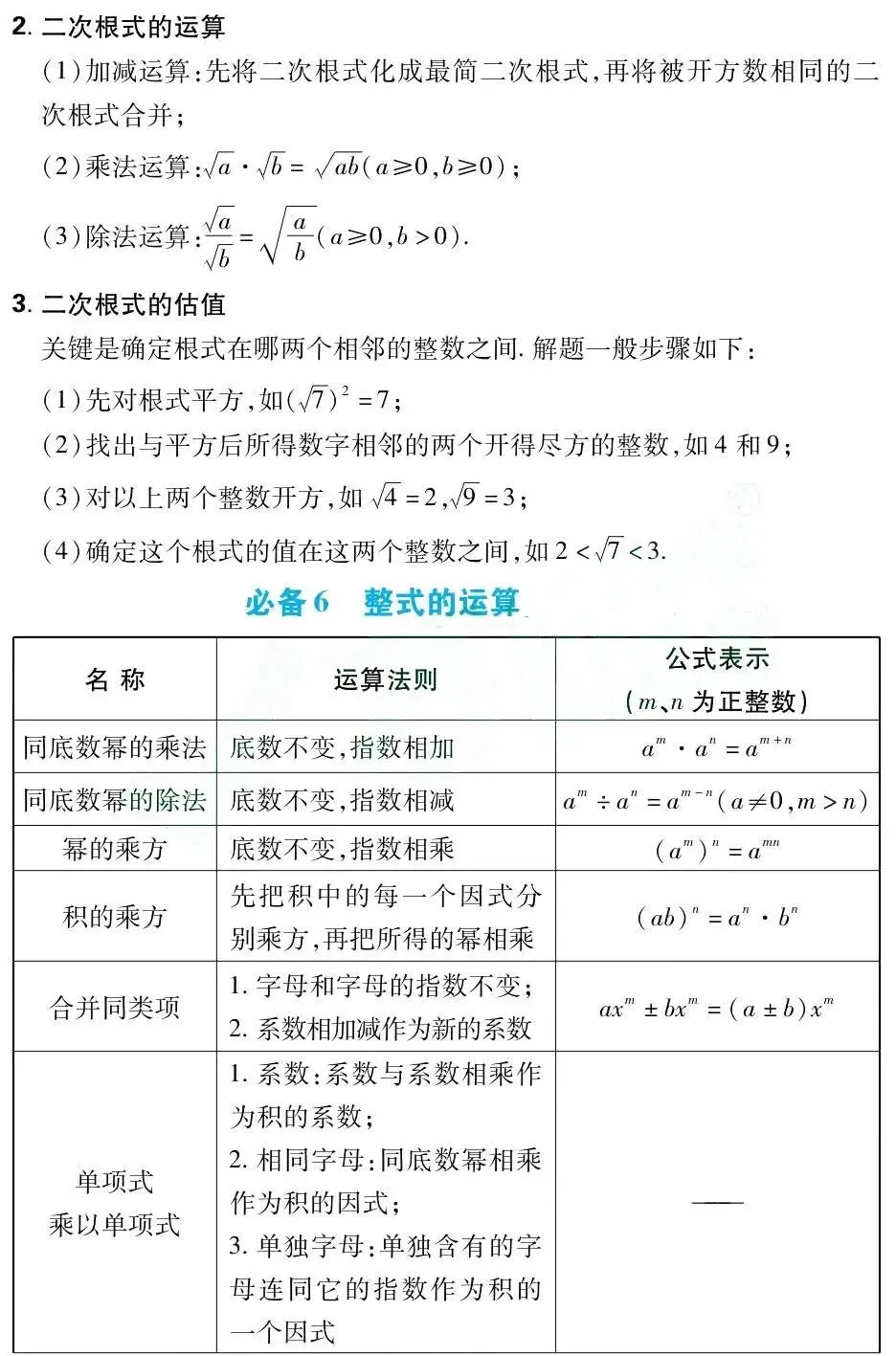 中考数学总复习:初中数学必备43个基础知识点(可打印) 第3张